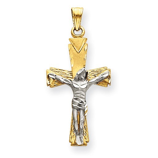 14k Two-tone Crucifix Pendant