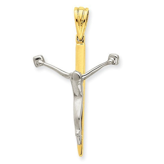 14K Two-tone Crucifix Charm