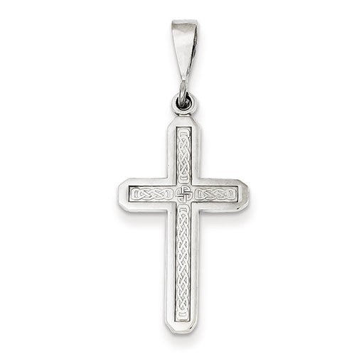 14k White Gold Cross Charm