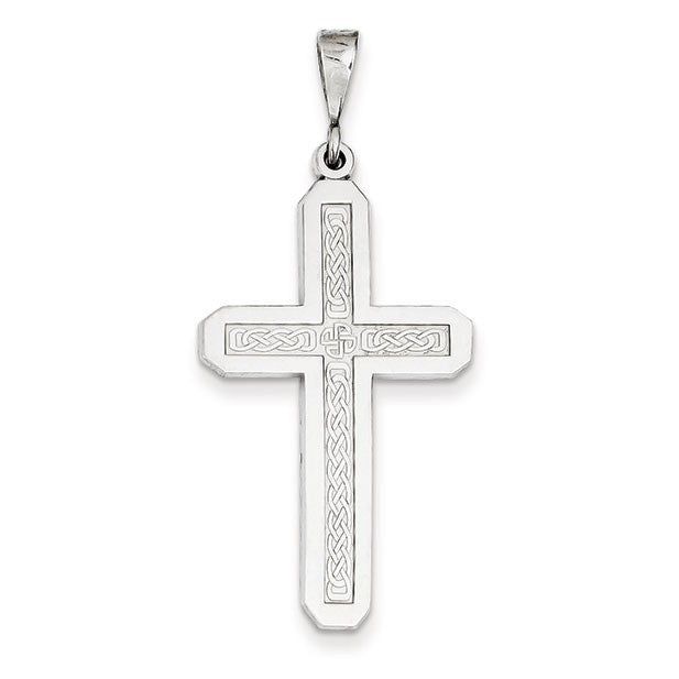 14k White Gold Cross Pendant