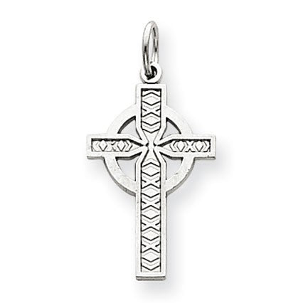 14k White Gold Celtic Cross Charm