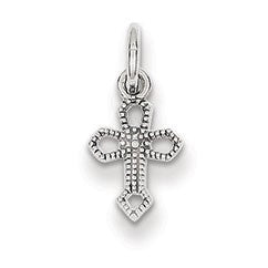 14k White Gold Passion Cross Charm