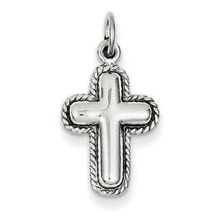 14k White Gold Polished Cross Charm