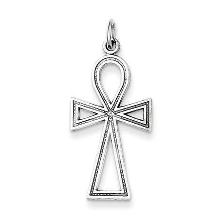 14k White Gold Ankh Cross Pendant