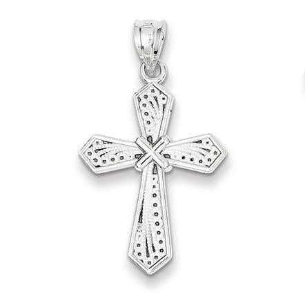 14k White Gold Passion Cross Pendant