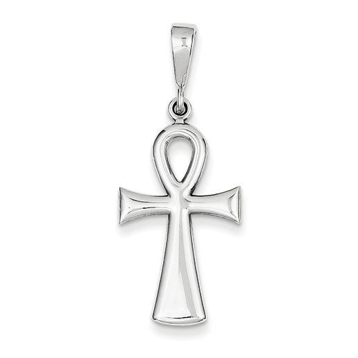 14k White Gold Ankh Cross Pendant