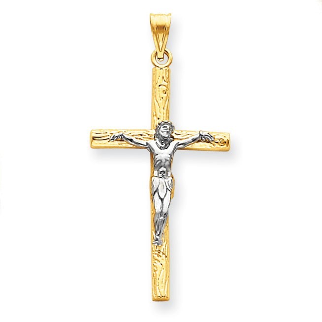 14k Two-tone Crucifix Pendant
