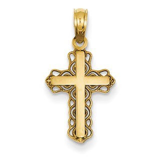 14k Budded Cross Charm