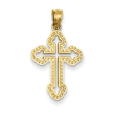 14k Cut-out Budded Cross Charm