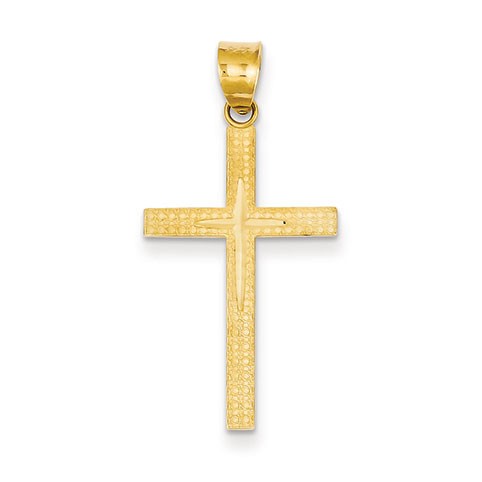 14K Diamond -Cut Latin Cross Pendant