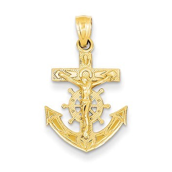 14k Mariners Crucifix Pendant