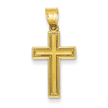 14K Small Satin Cross Pendant