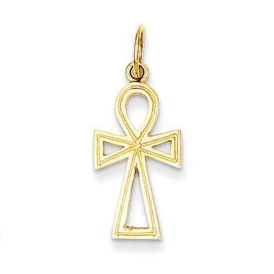 14k Ankh Cross Charm
