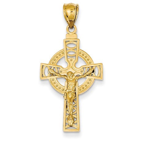 14k Polished Celtic Crucifix Pendant