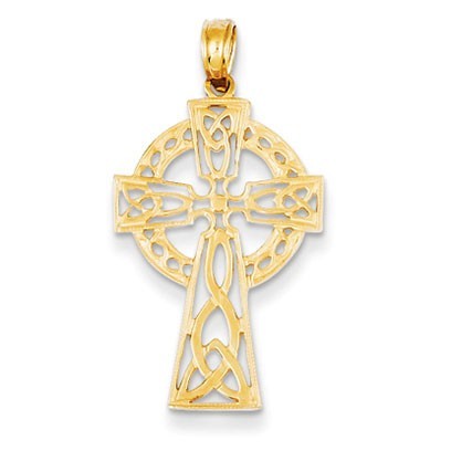 14k Polished Celtic Cross Pendant