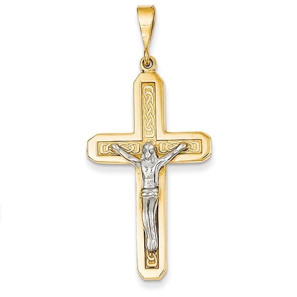 14k Two-tone Crucifix Pendant