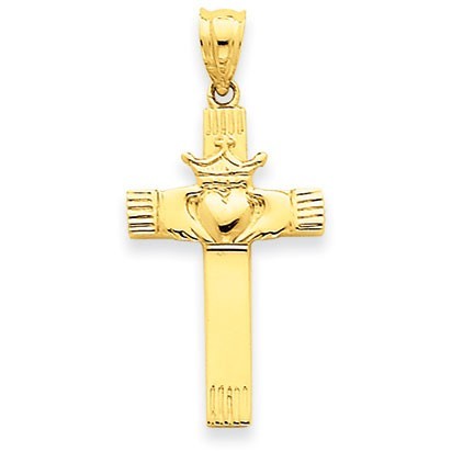 14k Claddagh Cross Pendant
