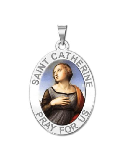 Saint Catherine of Alexandria OVAL Medal "Color"