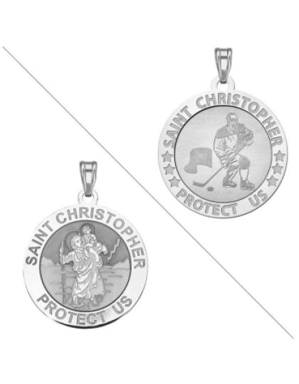 Ice Hockey - Saint Christopher Doubledside Sports Religious Medal "EXCLUSIVE"