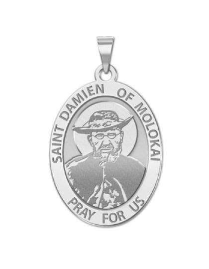 Saint Damien of Molokai OVAL Medal