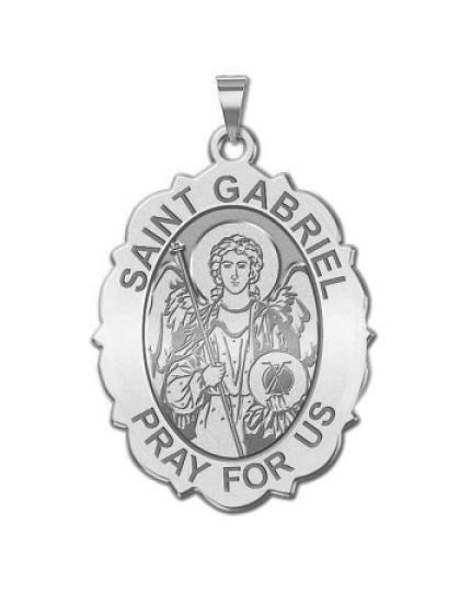 Saint Gabriel Scalloped Medal