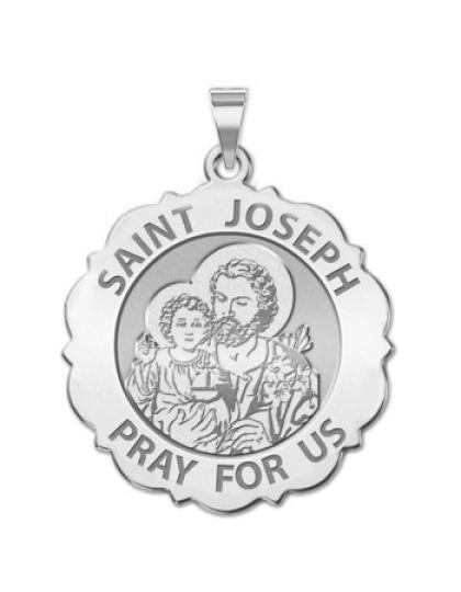 Saint Joseph Scalloped Medal
