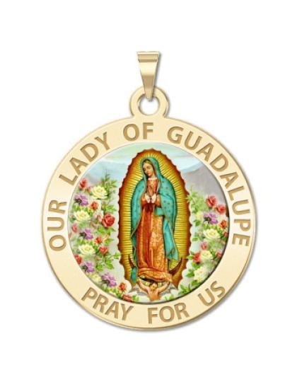 Virgin Mary (Virgen de Guadalupe) Pendant Yellow Gold -