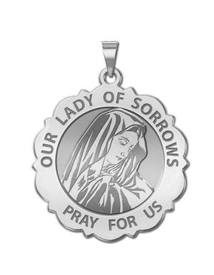 Our Lady of Sorrows Scalloped Round Medal
