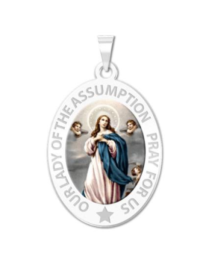 Our Lady of the Assumption Medal OVAL "Color"