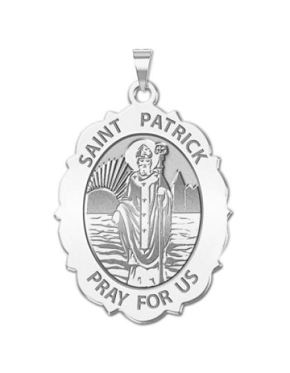 Saint Patrick Medal Scalloped OVAL