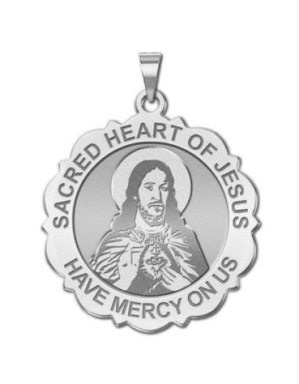 Sacred Heart of Jesus Scalloped Medal