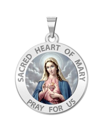 Sacred Heart Or Immaculate Heart of Mary Medal "Color"