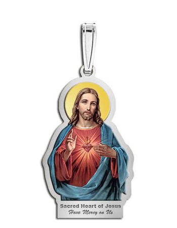 Sacred Heart of Jesus Outlined Medal "Color"