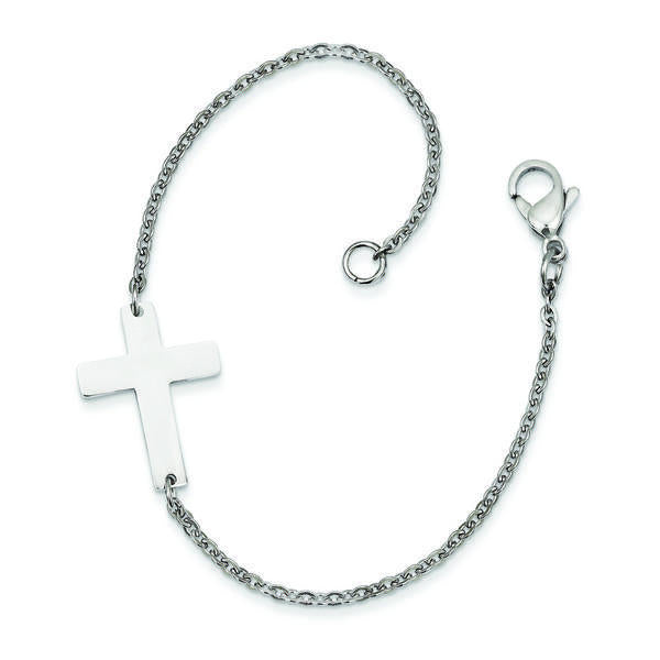Sideways Cross 7.25in Bracelet