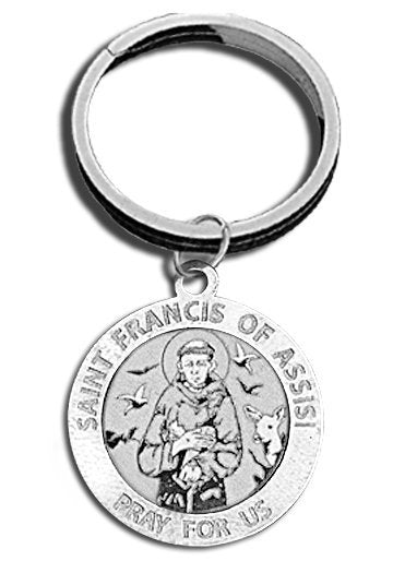 Saint Francis of Assisi Religious Engravable Keychain