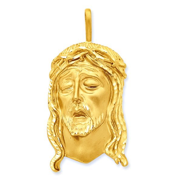 14K Yellow Gold Christ Head