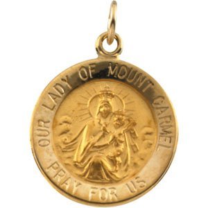 14k Gold Our Lady of Mt.Carmel Medal