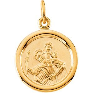 14K Gold Saint Christopher Medal