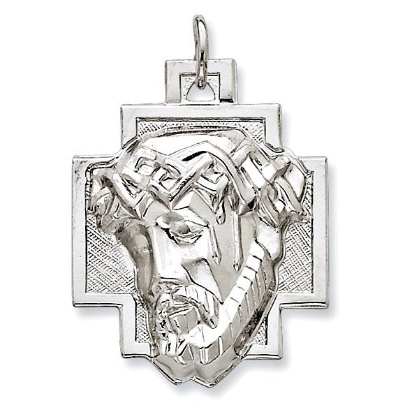 Sterling Silver Polished ECCE HOMO Cross Medal