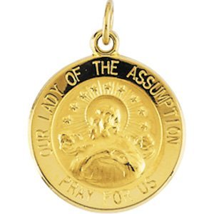 14k Gold Our Lady of the Assumption Religious Medal
