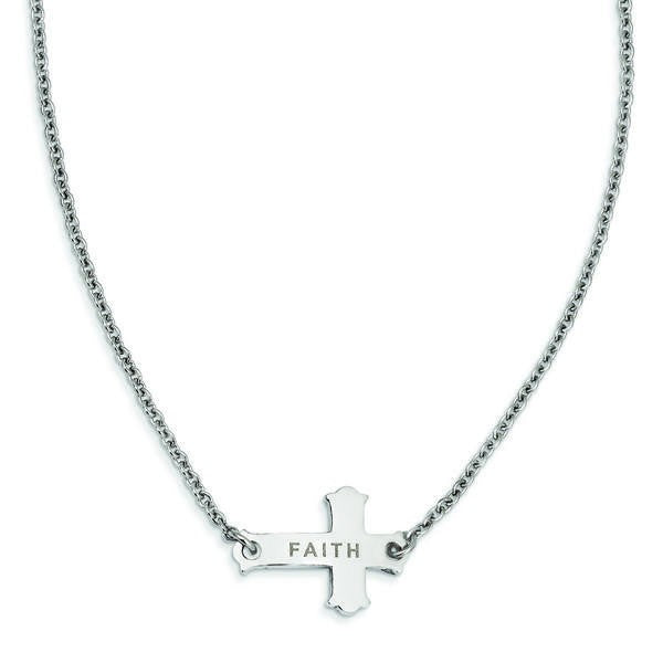Faith Small Sideways Cross Necklace
