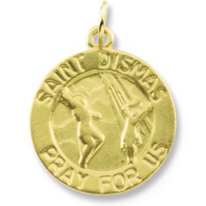 14K Gold Saint Dismas Religious Medal