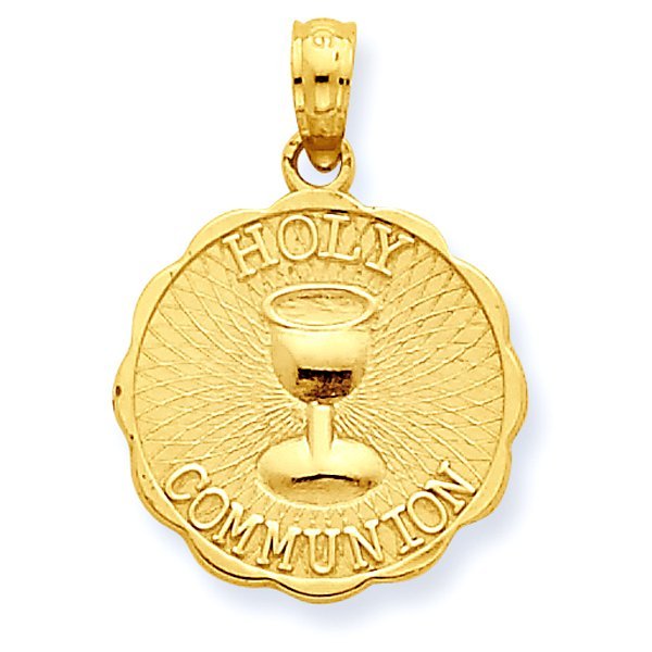 14k Yellow Gold First Holy Communion Disc