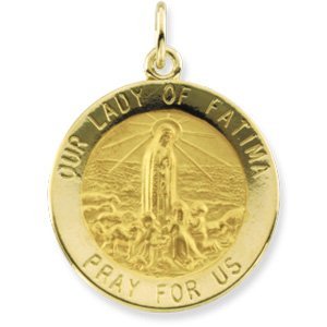 14K Gold Our Lady of Fatima Medal