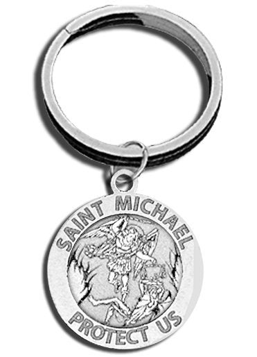 Saint Michael Religious Engravable Keychain