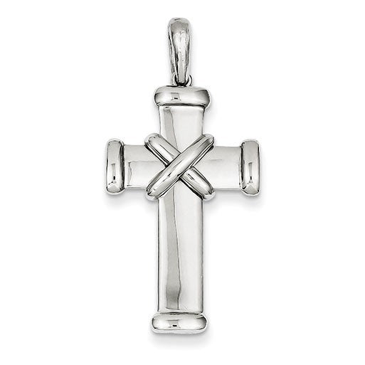 14k White Gold Latin Cross Pendant