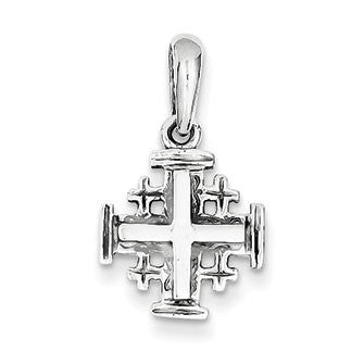 14k White Gold Jerusalem Cross Charm
