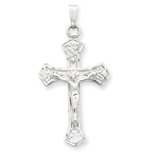 14k White Gold Crucifix Pendant