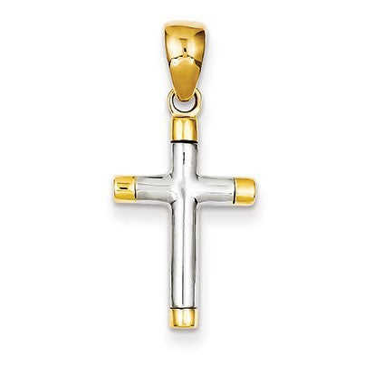 14k Two-tone Cross Pendant