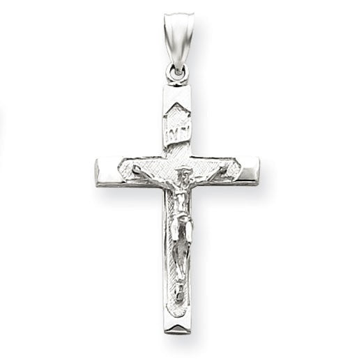 14k White Gold Crucifix Pendant